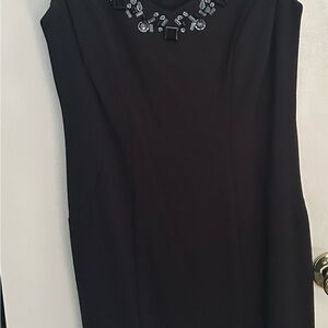 Chetta B Black Midi Dress with Jewel Neckline